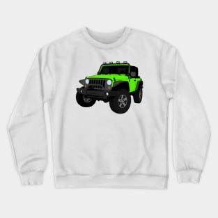 Green Jeep Wrangler Illustration Crewneck Sweatshirt